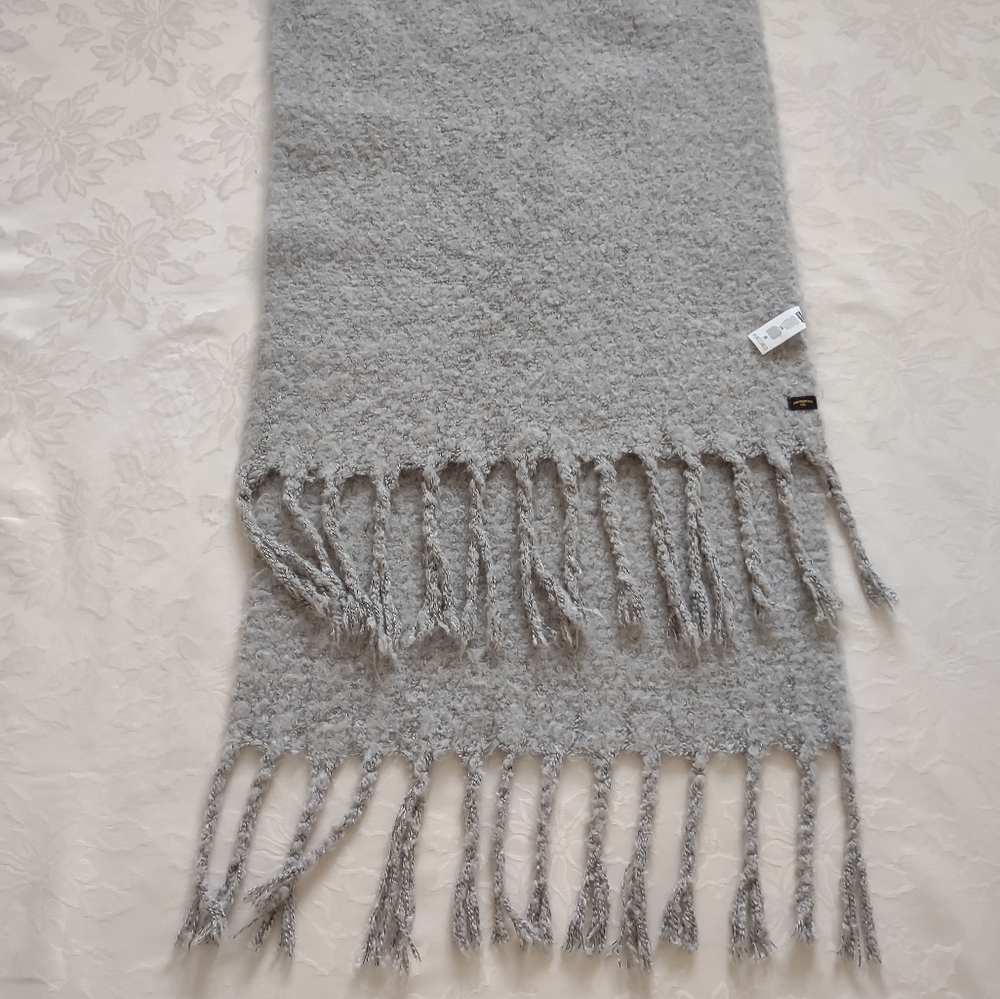 Levi's wrap Knit boucle fringe Wide Scarf